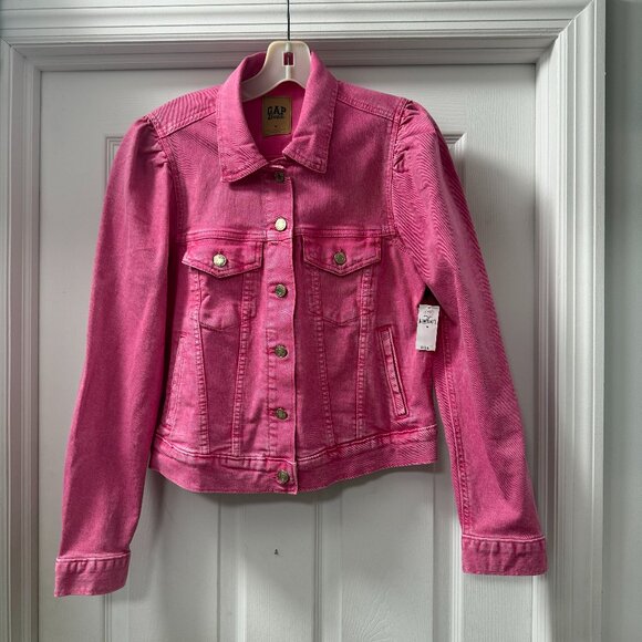 Gap × Barbie™ Adult Puff Sleeve Icon Denim Jacket size Medium NEW WITH TAGS - Picture 1 of 14